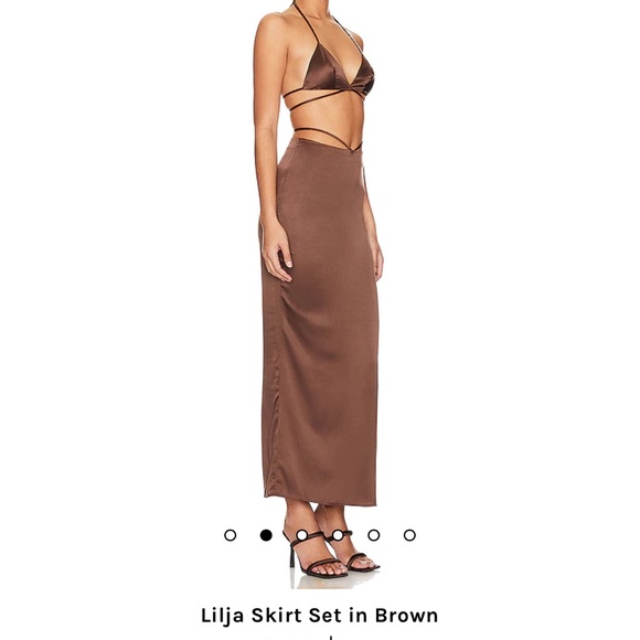 superdown Dresses & Skirts - superdown Chocolate Brown Skirt Set